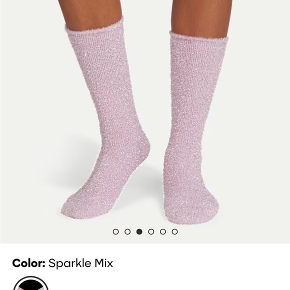 Bombas sparkly 3 pack calf socks.  Black, pink and silver - Picture 6 of 11